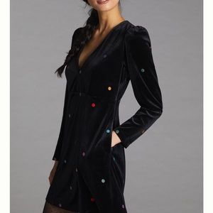 Farm Rio Embroidered Velvet Mini Dress Large